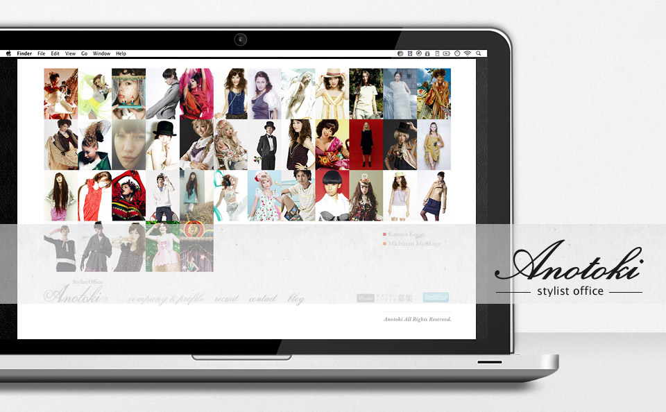スタイリストオフィス ANOTOKIのWEBサイトを制作しました